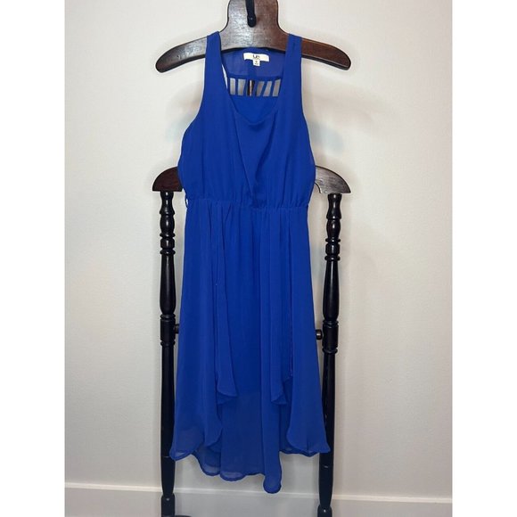 Ya Los Angeles Women's Midi Sleeveless Scoop Neck Truly Cobalt Blue Dress Size S - Picture 4 of 11